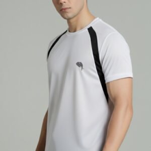 RHSO1A||White Black|| Round Neck Half